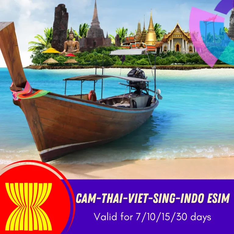 Cambodia Thailand Vietnam Singapore Indonesia eSIM
