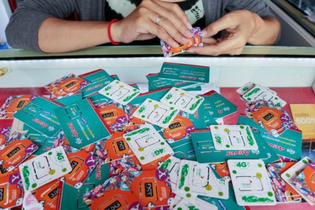 You can buy SIM cards at various locations in Cambodia