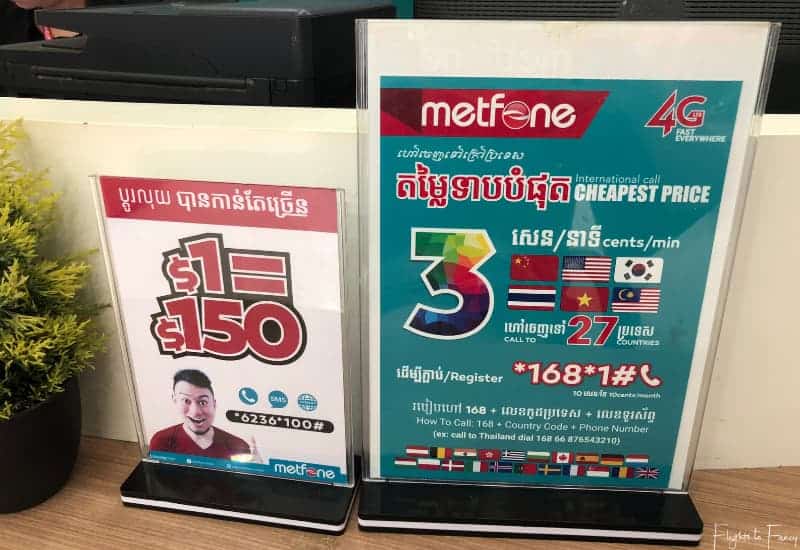 SIM card at Cambodia airports - Metfone